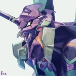  commentary_request eva_01 from_side grey_background hajikkoneko highres mecha neon_genesis_evangelion no_humans simple_background upper_body 