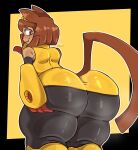 animal_humanoid anthro bent_over big_butt boggsart butt butt_grab cat_humanoid clothing domestic_cat felid felid_humanoid feline feline_humanoid felis female gameoverse glitch_productions hand_on_butt hi_res huge_butt humanoid kit_(gameoverse) looking_back mammal mammal_humanoid musk musky_butt solo tail thick_thighs tight_clothing