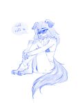 3:4 animal_humanoid anthro australian_shepherd bangs big_tail bikini bikini_bottom bikini_top blaire_(melody_maku) canid canid_humanoid canine canine_humanoid canis claws clothing collie dialogue digital_drawing_(artwork) digital_media_(artwork) dog_humanoid domestic_dog eyelashes eyeliner feet female floppy_ears fluffy fluffy_tail hair hair_over_eye heart_symbol herding_dog hi_res hugging_legs humanoid knees_up long_hair looking_at_viewer makeup mammal mammal_humanoid melody_maku monochrome pastoral_dog paws sheepdog simple_background sitting sketch smile solo sound_effects speech_bubble swimwear tail text toe_claws toes two-piece_swimsuit white_background