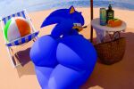  3d_(artwork) absurd_res anthro ball basket beach beach_ball beach_chair big_butt butt butt_focus chilli_dog container digital_media_(artwork) eulipotyphlan european_hedgehog furniture hedgehog hi_res huge_butt inflatable kirby_animatez looking_back lotion lying male mammal monster_energy narrowed_eyes on_front open_mouth sea sega solo sonic_the_hedgehog sonic_the_hedgehog_(series) table thick_thighs water 