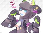  1girl android blue_eyes blue_sclera blue_tongue clothed_robot colored_sclera colored_tongue commentary_request dia_(world_flipper) fingernails humanoid_robot joints kni-droid metal_skin open_mouth robot robot_girl robot_joints sharp_fingernails world_flipper 