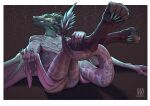  anthro anus anxy barefoot blizzard_entertainment bottomwear bottomwear_aside butt claws clothed clothing clothing_aside digital_media_(artwork) dracthyr dragon european_mythology feet foot_focus hi_res horn loincloth loincloth_aside looking_at_viewer male membrane_(anatomy) membranous_wings mythological_creature mythological_scalie mythology paws presenting presenting_hindquarters scales scalie simple_background smile solo tail teeth toes topless warcraft western_dragon wings 