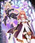  antenna_hair bare_shoulders black_bow black_capelet black_dress black_thighhighs blonde_hair bow breasts brooch cape capelet celica_(fire_emblem) choker commentary_request cure_arcana_shadow diamond_hairband dress earrings feet_out_of_frame fingerless_gloves fire_emblem fire_emblem_echoes:_shadows_of_valentia frilled_capelet frilled_cuffs frills gloves gradient_hair hair_intakes hair_ribbon hairband hand_on_own_chest heart heart_brooch highres holding holding_staff holding_sword holding_weapon jewelry kakiko210 long_hair looking_at_viewer magical_girl mashu-tan medium_breasts meitantei_precure! moria_luluka multicolored_hair off-shoulder_dress off_shoulder one_eye_closed open_mouth precure purple_eyes purple_veil purple_wrist_cuffs red_eyes red_hair ribbon smile solo sparkle staff sword tear_arcana_rod thighhighs thighs touyama_nao veil voice_actor_connection weapon white_choker white_dress white_hairband wrist_cuffs zettai_ryouiki 