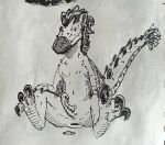  absurd_res anus bedroom_eyes bodily_fluids chest_tuft claws cum cum_drip cum_on_ground dinosaur dripping dromaeosaurid ear_tuft feathered_dinosaur feathered_scalie feathered_wings feathers feral fluffy fur furred_dinosaur furred_scalie genital_fluids genitals hair half-closed_eyes hatching_(art) hi_res jax_(jaxfera) line_art looking_at_viewer male narrowed_eyes penis prehensile_penis prehistoric_species presenting reptile saurischian scales scalie seductive shaded simple_background sitting sitting_on_ground smile smiling_at_viewer smirk smirking_at_viewer spread_legs spreading tail tail_tuft tapering_penis theropod toe_claws traditional_media_(artwork) tuft velociraptor white_background wings 