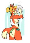  abstract_background animal_crossing anthro aqua_bikini aqua_swimsuit audie_(animal_crossing) ball bikini bikini_bottom blonde_hair blush blush_lines border breasts butt catching_ball cheek_tuft clothing color_outside_lines eyebrows facial_tuft female fluffy food_print fruit_print fur glistening glistening_butt hair hi_res looking_offscreen midriff nintendo nipples outside peachy_bat pineapple_print plant_print ponytail raised_eyebrow shirt side_boob simple_background solo sport suggestive swimwear tail tail_fluff tank_top topwear tuft two-piece_swimsuit volleyball white_border white_clothing white_shirt white_tank_top white_topwear 