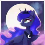  1:1 1_horn better_version_at_source black_neckwear black_tiara closed_smile crown digital_drawing_(artwork) digital_media_(artwork) equid equine eyelashes eyeshadow feathered_wings feathers female female_feral feral friendship_is_magic full_moon hair hasbro headgear hi_res highlights_(coloring) horn krita_(artwork) makeup mammal moon mouth_closed my_little_pony mythological_creature mythological_equine mythology night nnalyart paintstorm_(artwork) pink_cloud pink_highlights princess_luna_(mlp) purple_body purple_eyeshadow purple_hair purple_horn purple_wings quadruped shaded sky smile solo sparkles sparkling_hair spiral_horn teal_eyes tiara winged_unicorn wings 