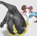  feet mei_(pokemon) pantyhose pokemon skirt_lift uya_(yurukah) 