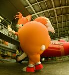  3d_(artwork) aircraft airplane anthro bedroom_eyes big_breasts big_butt big_penis biplane breasts butt canid canine crossed_legs digital_media_(artwork) fox freckles genitals hi_res huge_butt hyper hyper_butt kirby_animatez looking_at_viewer looking_back looking_back_at_viewer low-angle_view male mammal miles_prower narrowed_eyes penis red_fox seductive sega smile smiling_at_viewer solo sonic_the_hedgehog_(series) thick_thighs tools tornado_(aircraft) true_fox vehicle workshop wrench 