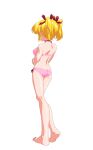  1girl anime_coloring ass barefoot blonde_hair bra breasts choker from_behind full_body game_asset hair_ribbon hand_on_own_arm highres katase_miki large_breasts large_variant_set mahotama maki_daikichi official_art panties pink_bra pink_panties ribbon side-tie_panties simple_background solo standing tachi-e third-party_source transparent_background twintails underwear variant_set 