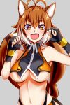  animal_ears blazblue blazblue:_calamity_trigger blazblue:_chronophantasma blazblue:_continuum_shift chukachuka makoto_nanaya no_bra tail underboob 