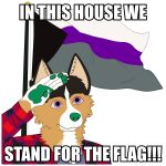  anthro black_body black_fur border_collie canid canine canis collie demisexual_pride_colors digital_media_(artwork) domestic_dog english_text flag flag_(object) flannel fur german_shepherd gesture gloves_(marking) green_pawpads herding_dog impact_(font) lgbt_pride mammal markings martin_schaefer martin_shep outline pastoral_dog pawpads pride_colors salute sheepdog solo tan_body tan_fur text white_outline 