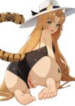  animal_ears arknights ass ett feet pussy pussy_juice swimsuits swire_(arknights) tail tattoo uncensored 
