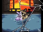  1boy 1girl animal_ears antlers broken_glass commentary constricted_pupils crazy_eyes crazy_smile crying crying_with_eyes_open deer_antlers deer_ears deer_girl deltarune english_commentary glass glasses goat_boy horns horror_(theme) looking_at_viewer noelle_holiday onsen partially_submerged perspective pixel_art pov ralsei shadow_crystal_(deltarune) shards smile spoilers strawpact sunset tearing_up tears utdr_(toby_fox) water weird_route_(deltarune) 