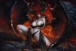  bikini_armor breast_hold devil horns mrsflake pointy_ears thong wings 