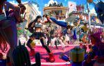  6+boys 6+girls absurdres aerith_gainsborough ass barret_wallace blanka blue_sky breasts cait_sith's_moogle cait_sith_(ff7) cammy_white cheering chun-li cid_highwind cloud_strife commentary confetti crossover dee_jay dragon_ball dragon_ball_(classic) elena_(ff7) english_commentary fatal_fury fighting fighting_stance final_fantasy final_fantasy_vii final_fantasy_vii_remake guile hibiki_dan highres ibuki_(street_fighter) ingrid_(capcom) kanzuki_karin kasugano_sakura ken_masters kimberly_jackson m._bison marisa_(street_fighter) marlene_wallace mega_man_(series) mega_man_legends_(series) moogle multiple_boys multiple_girls on_rooftop ponytail railing red_xiii reno_(ff7) rude_(ff7) ryu_(street_fighter) sabotender sephiroth servbot_(mega_man) shiranui_mai sideboob single_wing sitting sky smile son_goku standing street_fighter street_fighter_6 street_fighter_v tifa_lockhart tonberry tseng turks_(ff7) vincent_valentine wings yanmanxplore yasmine_(street_fighter) yuffie_kisaragi zangief 