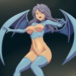  bottomless breasts castlevania castlevania:_order_of_ecclesia devil nipples no_bra tagme thighhighs wings 