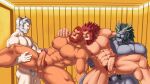  4boys abs anal animal_ears bara beard caineghis_(fire_emblem) character_request chinese_commentary colored_skin commentary_request commission completely_nude connected_beard erection facial_hair fate/zero fate_(series) fire_emblem fire_emblem:_path_of_radiance foursome full_beard granblue_fantasy grey_hair grin group_sex heaven_and_earth_tribulation highres horns iskandar_(fate) large_pectorals long_hair long_mustache mac_nessa male_focus male_penetrated male_pubic_hair multiple_boys muscular muscular_male mustache navel nipples nude passerby_hh pectorals penis pubic_hair red_hair short_hair smile testicles thick_thighs thighs variant_set yaoi 