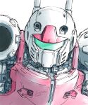  assault_visor cannon commentary dated earth_federation energy_gun green_assault_visor guncannon gundam highres kobakin mecha mecha_focus mobile_suit mobile_suit_gundam no_humans robot science_fiction shoulder_cannon signature solo untranslatable_commentary weapon white_background 