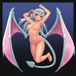  devil horns naked nipples pointy_ears tagme tail wings 
