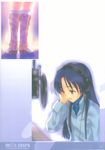  blue_hair boots goto_p headphones highres idolmaster idolmaster_(classic) kisaragi_chihaya pink_diamond_765 