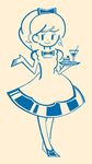  bad_id bad_pixiv_id food monochrome original solo uniform waitress yamamoto_akie 