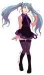  chaki_(imachakin) hatsune_miku legs long_hair necktie purple_neckwear skirt solo sweet_devil_(vocaloid) thighhighs twintails vocaloid zettai_ryouiki 
