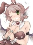 alternate_costume animal_ears bad_id bad_pixiv_id breasts bunny_ears bunnysuit cleavage fake_animal_ears jyako large_breasts microphone mystia_lorelei one_eye_closed sketch solo touhou wavy_mouth wince wings wrist_cuffs 