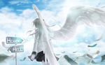  angel_beats! clouds feathers tachibana_kanade wings 