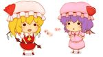  chibi flandre_scarlet hat laevatein multiple_girls o_o rei_(tonbo0430) remilia_scarlet siblings sisters touhou wings 