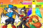  animal_ears claws dog_ears dog_tail ga_rune_pose galaxy_angel galaxy_angel_rune goggles guntz kaze_no_klonoa klonoa no_humans pac-man pac-man_(game) pango parody tail 