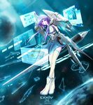  absurdres bad_id bad_pixiv_id boots highres open_mouth pixiv pixiv-tan planet purple_eyes purple_hair short_hair solo space star stu_dts wings 