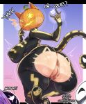 animal_humanoid anus big_breasts bodily_fluids breasts butt cat_humanoid epic_games felid felid_humanoid feline feline_humanoid female food for_a_head fortnite fruit genitals hi_res huge_breasts humanoid mammal mammal_humanoid object_head pinkkoffin plant pubes pumpkin pumpkin_head rear_view solo spice_(fortnite) sweat sweaty_butt tail vulva