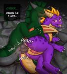 absurd_res activision ambition_(newfoundwonder) anal anal_penetration bite blush breed butt claws comic dialogue dominant dominant_male dragon duo eyes_closed feral genitals hi_res horn knot male male/male membrane_(anatomy) mythological_creature mythological_scalie mythology neris_(artist) on_ground paws penetration penis scales scalie scar sex spikes spyro spyro_the_dragon steam submissive submissive_male text tongue tongue_out wings