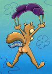anthro breasts butt exhibitionism female flag hi_res humor mammal nickelodeon nude parachuting parody public public_nudity references rodent sandy_cheeks sciurid shinragod side_boob solo spongebob_squarepants tree_squirrel