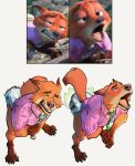 2026 5_fingers 5_toes absurd_res aloha_shirt anthro black_nose blush brown_body brown_fur brown_lips canid canine clenched_teeth clothed clothing diaper diaper_bulge digital_drawing_(artwork) digital_media_(artwork) disney ears_back fangs feces feet fingers fox fur green_eyes hi_res lidded_eyes lips looking_pleasured looking_up male mammal motion_lines nick_wilde open_mouth orange_body orange_fur pantsless pantsless_anthro pantsless_male pattern_clothing pattern_diaper pattern_shirt pattern_topwear pivoted_ears pointy_ears pooping raised_tail red_fox shirt simple_background smelly soiled_diaper soiling soiling_diaper solo stained_diaper standing stink_fumes syeenyeen tail teeth toes topwear true_fox unclean_diaper used_diaper using_diaper wearing_diaper wearing_shirt white_sclera zootopia