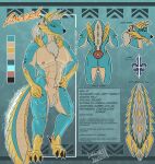 2022 3_toes abs absurd_res accessory animal_genitalia anthro areola arm_spikes arm_tattoo ball_tuft balls black_claws black_finger_claws blue_body blue_eyes blue_scales blue_sclera capcom chest_tuft claws color_swatch ear_piercing electricity fanged_wyvern feet finger_claws front_view genitals grey_hair hair hair_accessory hairband hand_on_hip hand_on_own_hip hi_res horn industrial_piercing joseph_(lunarnobis) long_hair long_tail lunarnobis male model_sheet monster_hunter nipples nude penis penis_tip piercing pink_areola pink_nipples ponytail rear_view scales scar sheath shoulder_spikes signature solo spiked_tail spikes spikes_(anatomy) standing stated_age stated_gender stated_height tail tattoo toe_claws toes tuft ventral_scales zinogre