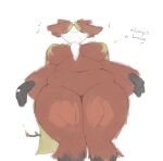 2026 absurd_res anthro big_breasts breasts brenda_(lolbandeeto) curvy_figure delphox digital_media_(artwork) english_text eyes_closed female female_anthro fur generation_6_pokemon happy hi_res humanoid humming lolbandeeto love_handles low-angle_view musical_note musical_symbol navel nintendo pokemon pokemon_(species) simple_background slightly_chubby slightly_chubby_anthro slightly_chubby_female smile solo standing symbol tail text thick_thighs white_background wide_hips worm's-eye_view