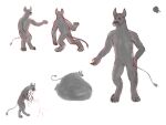 2015 4:3 ambiguous_gender anthro asof_yeun asof_yeun_(artist) belly big_belly digitigrade group happy hug huge_belly hyper hyper_belly luprangi lying male model_sheet nude on_front sketch trio tusks