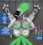 absurd_res after_orgasm after_sex anus avian avian_feet ball_gag bdsm beak big_breasts bioluminescence bodily_fluids body_writing bondage bondage_gear bound breasts breasts_on_butt buttplug charging_battery charging_station clitoris computer_screen consenting cuff_(restraint) cum curling_toes description digital_drawing_(artwork) digital_media_(artwork) dirty_talk drool_on_breasts drooling electronics english_text feathers feet feet_above_head female flexible gag genital_fluids genitals glowing glowing_body glowing_drool glowing_eyes glowing_feathers glowing_genitalia glowing_nipples glowing_pussy_juice glowing_vulva green_anus green_eyes green_nipples grey_wall hand_print hands_behind_back head_feathers hi_res holographic_display holographic_feathers insult keypad legs_up low_battery machine metal_bar monitor nipples on_display pink_rope plug_(sex_toy) post-it_note prostitution public_use quilla_(tamhigan) rabbit_vibrator reflective_ass restraints robot robot_anthro rope saliva science_fiction screen screen_face sex_club sex_toy signature solo spank_marks story story_in_description suspension synth_(vader-san) tail tail_feathers tally_marks tamhigan_(artist) text tickle_request timer_display vibrator vulva wand_vibrator white_body