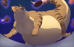 2026 absurd_res ambiguous_gender belly big_belly blue_eyes brown_body cel_shading chubby_cheeks claws digital_drawing_(artwork) digital_media_(artwork) dragon fat_arms feral food frill_(anatomy) full-length_portrait hi_res huge_belly implied_weight_gain meat moobs mythological_creature mythological_scalie mythology obese obese_feral orange_eyes overweight overweight_feral portrait scalie shaded signature solo tail thick_neck thick_tail thick_thighs wagyu weight_gain white-dragon