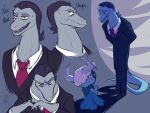 2_horns accessory animal_humanoid anthro asian_mythology avian avian_humanoid bird_humanoid cloth clothed clothing disney east_asian_mythology hair horn humanoid japanese_mythology kappa lizard ludo_(svtfoe) male mythology necktie reptile scalie septarian skeleslime-phantom skull_accessory star_vs._the_forces_of_evil suit tail toffee_(svtfoe) yokai