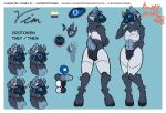 >w< anthro bovid breasts bulge caprine chest_armor chimera deer english_text equid equine flappy_neudl for_a_head front_view goat gynomorph hi_res hooves horn hybrid intersex leg_armor lgbt_pride looking_at_viewer looking_back looking_back_at_viewer machine mammal midriff model_sheet nonbinary_(lore) nonbinary_pride_colors object_head owo pride_colors protogen screen screen_face scut_tail short_tail small_breasts solo tail text uwu vim_the_protogen