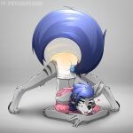 1:1 2021 3_toes anthro ass_up big_tail black_body black_fur black_nose blue_body blue_fur blue_hair blue_tail bodily_fluids bodily_noises canid canine canis clothed clothing diaper digital_drawing_(artwork) digital_media_(artwork) english_text feet fet fetimation floppy_ears fur genital_fluids green_eyes grey_body grey_fur hair heart_symbol hi_res jack-o'_pose looking_at_viewer male mammal one_eye_closed pantsless_anthro pantsless_male pink_clothing pink_shirt pink_topwear playful playful_expression pose raised_tail shirt simple_background solo sound_effects stained_diaper tail text toes tongue tongue_out topwear unclean_diaper urine used_diaper using_diaper vowelless vowelless_sound_effect watermark wearing_diaper wearing_shirt wet_diaper wetting wetting_bottomwear wetting_diaper white_diaper white_sclera wink winking_at_viewer wolf