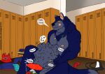 2023 animal_genitalia animal_penis anthro anthro_pred balls basketball_uniform blue_body blue_bottomwear blue_clothing blue_fur blue_shorts blue_underwear bodily_fluids body_outline bottomwear calling_for_help canid canine canine_genitalia canine_penis claws clothing colored cruel_pred cum dialogue discarded_jockstrap ear_piercing english_text erection forced fur genital_fluids genitals hand_on_belly inside jockstrap knot knotted_penis larger_pred licking licking_lips locker_room male male/male male_pred mammal muffled muffled_screaming multiple_prey muscular muscular_male muscular_pred mythological_canine mythological_creature mythology nipples nude_male nude_pred orange_eyes orange_locker pecs penis piercing pink_nipples pink_tongue red_clothing red_penis red_shirt red_topwear screaming screaming_prey shirt shorts sitting size_difference smile solo sportswear struggling struggling_prey tail talking_to_another talking_to_prey text tongue tongue_out topwear underwear uniform unwilling_prey url vore werecanid werecanine werecreature werewolf whining whistle_(object) whistle_around_neck whitecolt_productions willing_pred