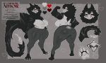 absurd_res anthro arm_scar avian beak beak_scar big_breasts big_butt big_tail bird black_body black_feathers blade bottomwear breasts butt canid canine canis claws clothed clothing curvy_figure english_text facial_scar feathers female flexing flexing_bicep fluffy fluffy_tail hand_on_hip heart_symbol hi_res hybrid leg_scar littleclown long_neck long_tail looking_at_viewer looking_back mammal model_sheet muscular muscular_female neck_tuft nevermore_(anunusedaccount) open_mouth owl pants pawpads paws red_eyes scar sharp_beak shirt slightly_chubby smile solo spine tail tail_blade tail_scar text thick_thighs tongue topwear tuft voluptuous weapon_tail white_body white_feathers wolf yoga_pants