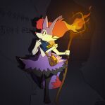 2025 4_fingers :o alvarz3 ambiguous_anthro ambiguous_gender anthro biped braixen brooch canid cave character_cipher detailed_background digital_drawing_(artwork) digital_media_(artwork) digitigrade dipstick_tail drop_shadow elemental_manipulation fan_character fingers fire fire_manipulation front_view full-length_portrait generation_6_pokemon hi_res holding_object holding_staff mammal markings messenger_bag nintendo open_mouth pokemon pokemon_(species) pokemon_mystery_dungeon portrait shiny_pokemon snout solo spike_chunsoft staff tail tail_markings text unown_text
