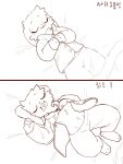2026 ambiguous_anthro ambiguous_gender anthro bed bedding before_and_after biped blanket cheek_tuft chest_tuft clothed clothed_ambiguous clothed_anthro clothing digital_drawing_(artwork) digital_media_(artwork) eyes_closed facial_tuft featureless_chest fully_clothed fully_clothed_ambiguous fully_clothed_anthro furniture hand_on_chest head_tuft heart_in_mouth hi_res high-angle_view korean_text lagomorph lying lying_on_bed macon_maro mammal monochrome on_back on_bed open_clothing open_mouth open_smile open_topwear pajama_pants pajama_shirt pajamas partially_clothed partially_clothed_ambiguous partially_clothed_anthro plantigrade sketch sleeping slim slim_ambiguous slim_anthro smile solo text topwear tuft
