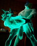 3d_(artwork) absurd_res anthro aroused ass_up backsack balls big_penis butt canid canid_demon canine cerberus_(fortnite) clothed clothing collar demon digital_media_(artwork) domestic_cat duo epic_games felid feline felis femboy fortnite fortnite:_battle_royale fox fur genitals green_body hellhound hi_res hyper hyper_genitalia male male/male mammal maxxine3d_twitter meowscles mythological_canine mythological_creature mythology penis thick_thighs tongue tongue_out topless