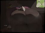 2026 anatid anseriform anthro avian beak bent_legs bentina_beakley bird bottomwear butt butt_focus clothing disney dreamywolfdd duck ducktales ducktales_(2017) eyewear feathers female glasses hair hi_res looking_at_viewer looking_back scut_tail short_tail signature solo tail thick_thighs tight_bottomwear tight_clothing wearing_glasses white_body white_feathers white_hair wide_hips