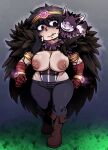akira_(ramia-yana) alternate_version_at_source anthro areola arm_ring bandage bandaged_arm bandaged_hand big_breasts black_hair blush blush_lines bodily_fluids boots bragging breasts canid canine cape carrying_another circlet clothing defeat defeated defeated_heroine drooling duo evil_face evil_grin exposed_breasts facial_scar female footwear fox fox_tail fur fur_coat gem gesture gesturing_at_viewer glowing glowing_gem grass green_eyes hair hand_gesture hand_wraps hi_res human humiliation jewelry kachooli leotard looking_at_viewer male mammal mind_control monster monster_on_female monster_on_human muscular muscular_arms muscular_female neck_tuft necklace nipples noahdoesart on_shoulders pink_body pink_fur plant purple_body purple_fur ramia ramia-yana saliva scar secretly_loves_it shoes shortstack smile smug smug_face smug_grin sweat thegoldensmurf thick_thighs triumphant tuft v_sign wide_hips worried_look wraps